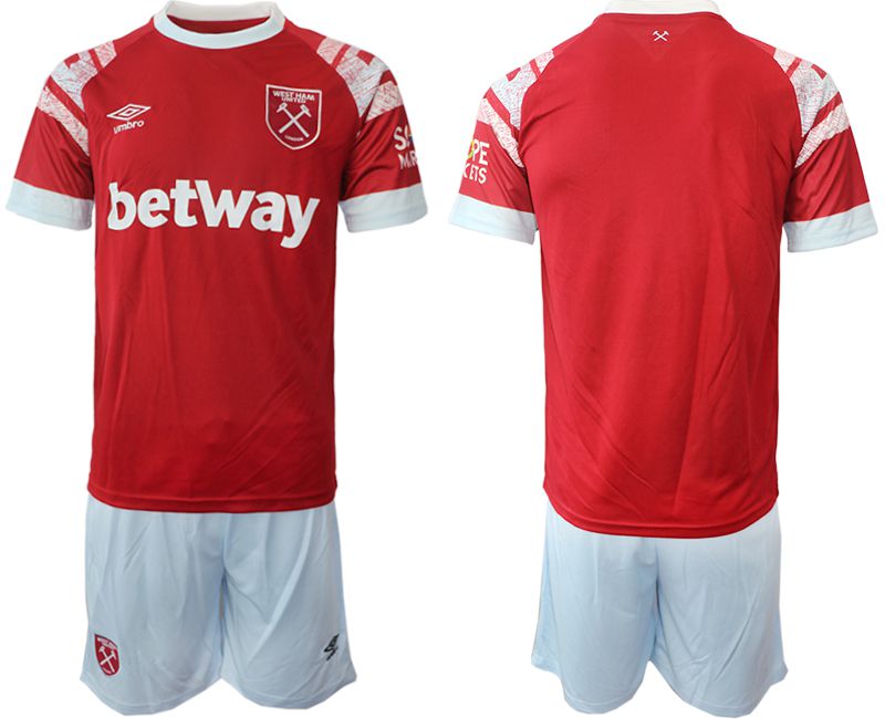 Cheap Men 2022-2023 Club West Ham United home red blank Soccer Jersey